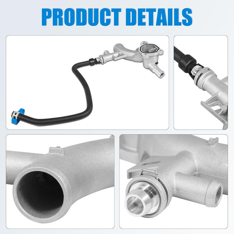AUTOBABA 902-846 Upgraded Aluminum Engine Coolant Housing Water Outlet with Hose Compatible with Chevy Cruze 2011-2015, Sonic 2012-2020, Trax Buick Encore 2013-2019 1.4L Replace# 25193922 55565334 - Image 5